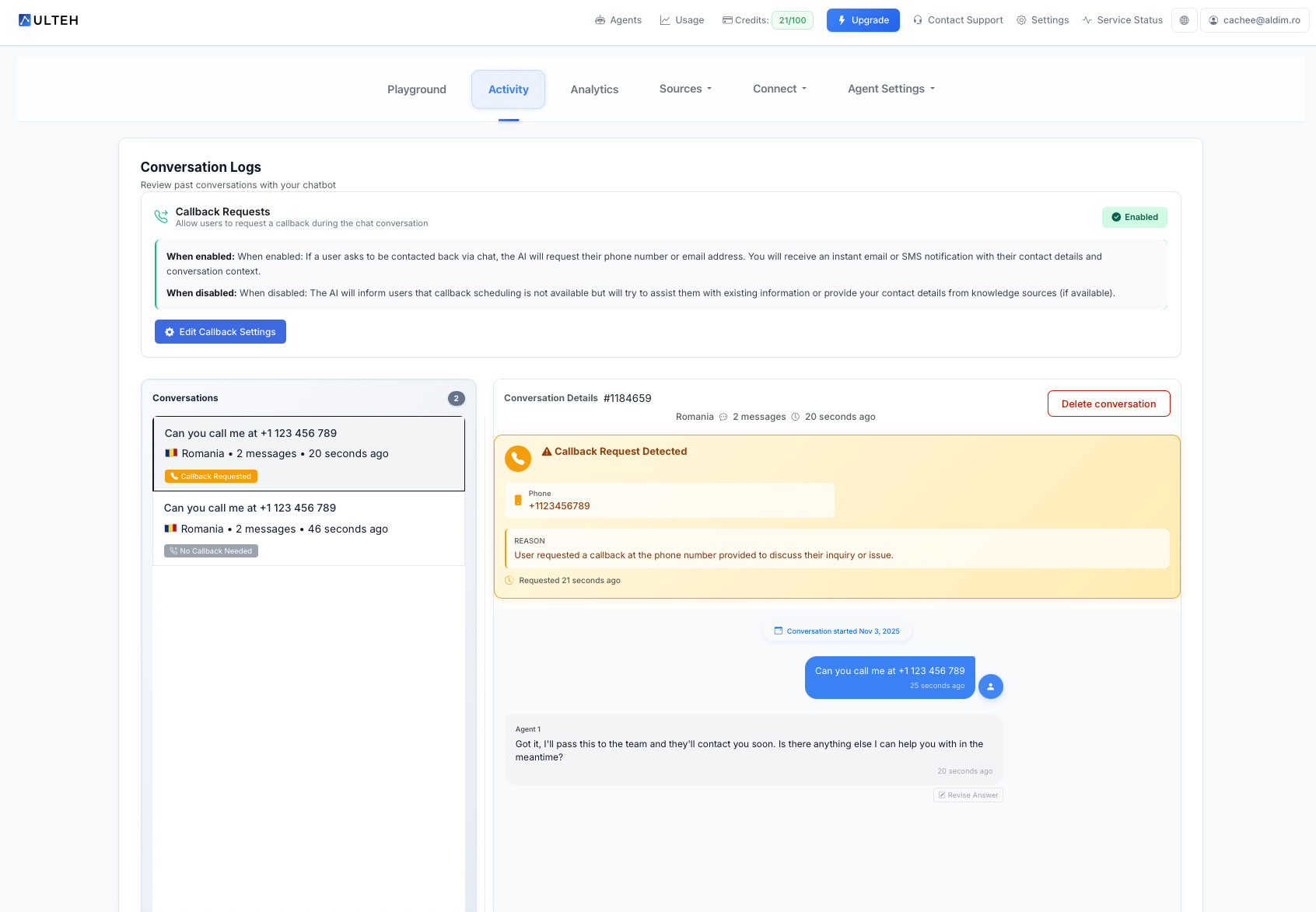 Pārskats par cilni 'Aktivitāte'