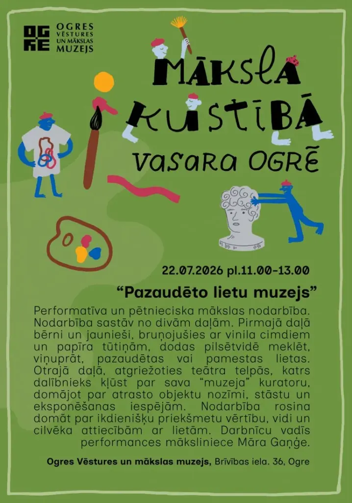 22. jūlijā Ogrē bērni kļūs par sava muzeja kuratoriem