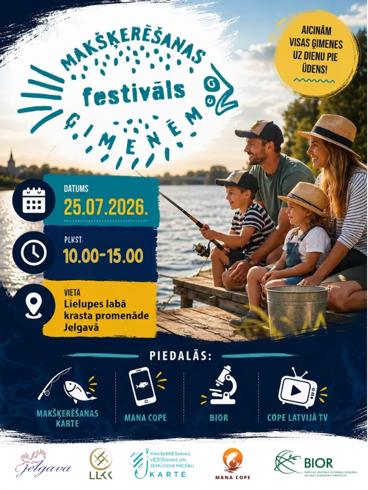 Jelgavā norisināsies ģimeņu makšķerēšanas festivāls